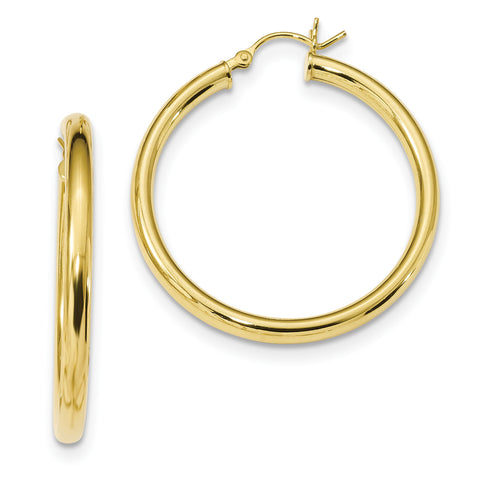 Sterling Silver Gold-Tone Polished Hoop Earrings QE13164 - shirin-diamonds