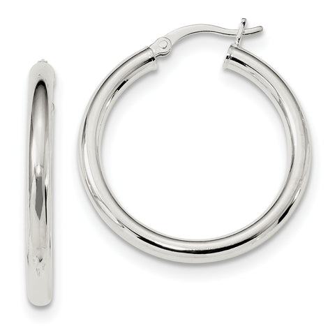 Sterling Silver Polished Hoop Earrings QE13241 - shirin-diamonds