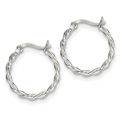 Sterling Silver Twisted Hoop Earrings QE3790 - shirin-diamonds