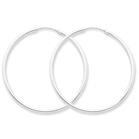 Sterling Silver 2mm  Hoop Earrings QE4373 - shirin-diamonds