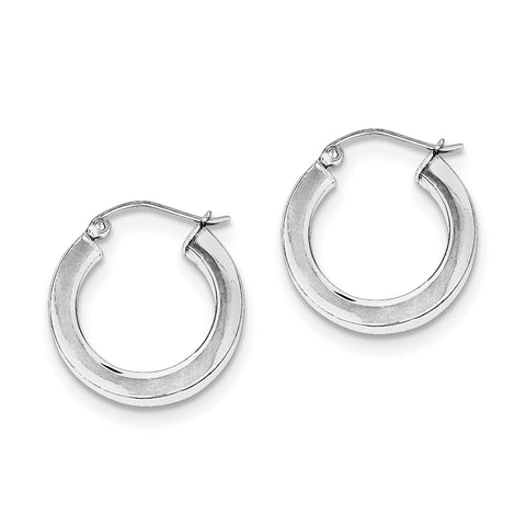 Sterling Silver Rhodium-plated Square Hoop Earrings QE4514 - shirin-diamonds