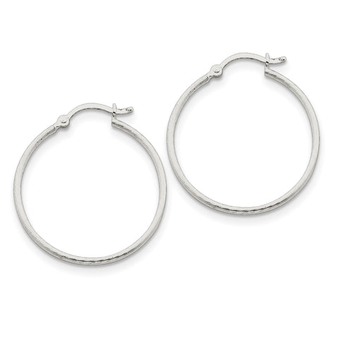 Sterling Silver Hoop Earrings QE4635 - shirin-diamonds