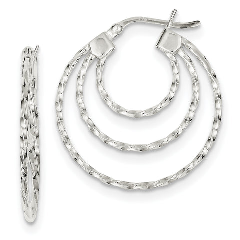 Sterling Silver Hoop Earrings QE8200 - shirin-diamonds