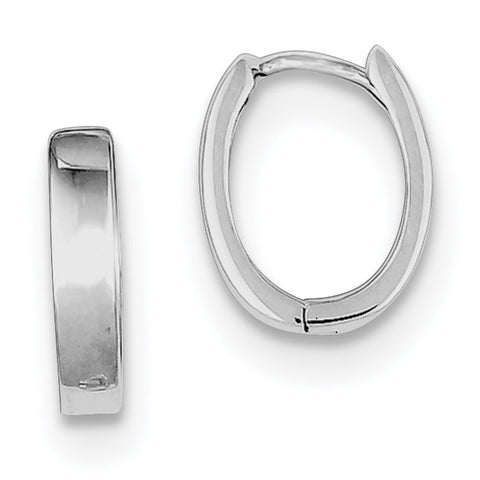 Sterling Silver Rhodium Polished Hinged Hoop Earrings QE8504 - shirin-diamonds