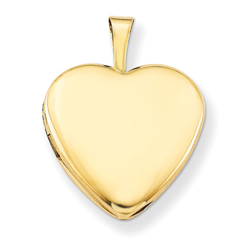 1/20 Gold Filled Satin and Polished 2-Frame 15mm Heart Locket QLS102 - shirin-diamonds