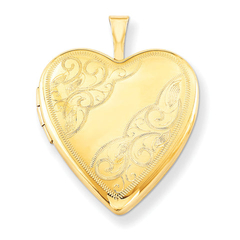 1/20 Gold Filled 20mm Side Swirled Heart Locket QLS282 - shirin-diamonds
