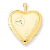 Sterling Silver Gold Filled 20mm Diamond in Heart Forever Heart Locket QLS285 - shirin-diamonds