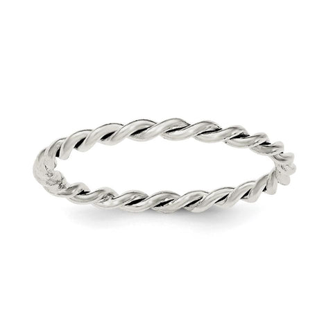 Sterling Silver Polished Twisted 1.75mm Women's Ring - shirin-diamonds