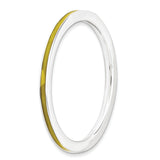 Sterling Silver Stackable Expressions Yellow Enameled 1.5mm Ring