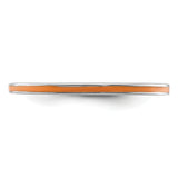 Sterling Silver Stackable Expressions Orange Enameled 1.5mm Ring