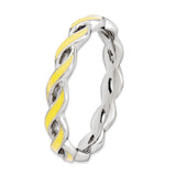 Sterling Silver Stackable Expressions Yellow Enamel Ring