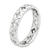 Sterling Silver Stackable Expressions Carved Ring