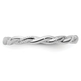Sterling Silver Stackable Expressions Rhodium-plated Twist Ring