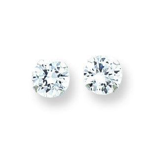 14k White Gold Madi K 6.5mm CZ Post Earrings SE286 - shirin-diamonds