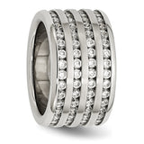 Stainless Steel Multirow 13mm CZ Ring