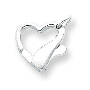 Sterling Silver 14.5 x 14.6mm Heart Shaped Lobster Clasp SS3405 - shirin-diamonds