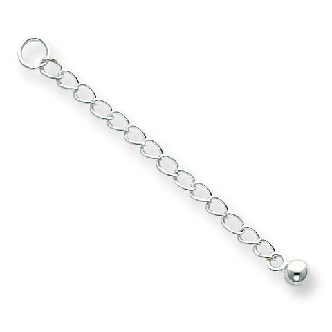 Sterling Silver Round Bead 2 inch Chain Extender SS3731 - shirin-diamonds