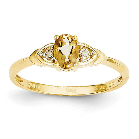 14K Diamond & Citrine Ring XBS284 - shirin-diamonds