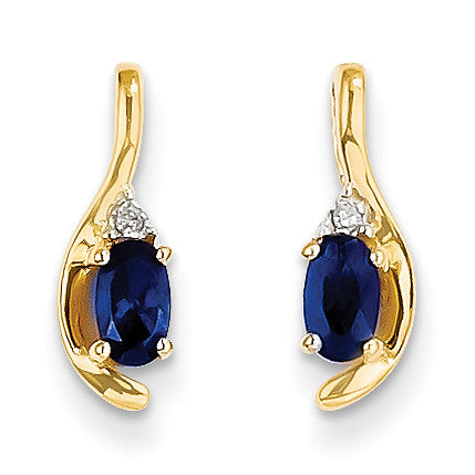 14K Diamond & Sapphire Earrings XBS431 - shirin-diamonds
