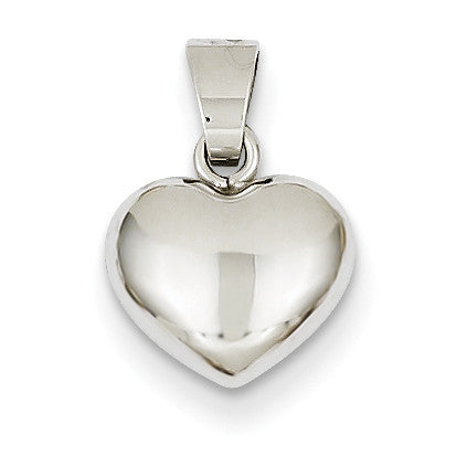 14k White Gold Heart Pendant XCH110 - shirin-diamonds