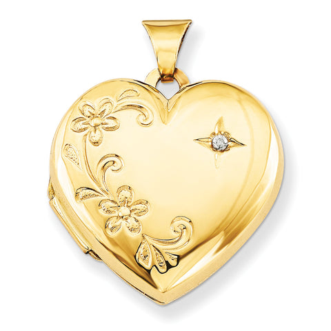 14k Diamond Family Heart Locket XL144 - shirin-diamonds