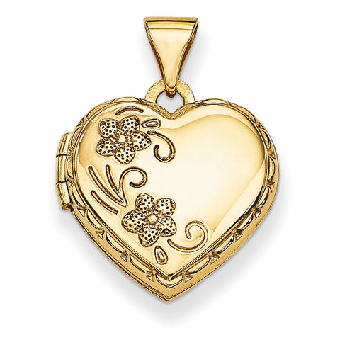 14k Reversible Heart Locket XL201 - shirin-diamonds