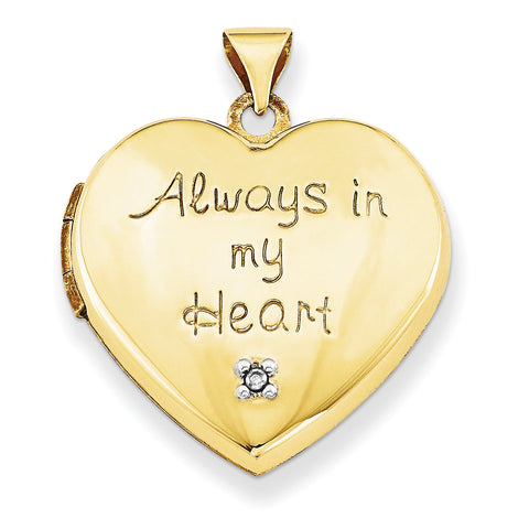 14k 21mm Heart with Diamond Locket (Heart Charm Inside Locket) XL638 - shirin-diamonds