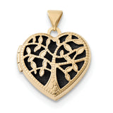 14k 18mm Heart w/Tree Locket XL696 - shirin-diamonds