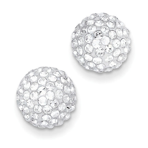 14k 10mm Disco Ball Crystal Stud Earrings YE1449 - shirin-diamonds