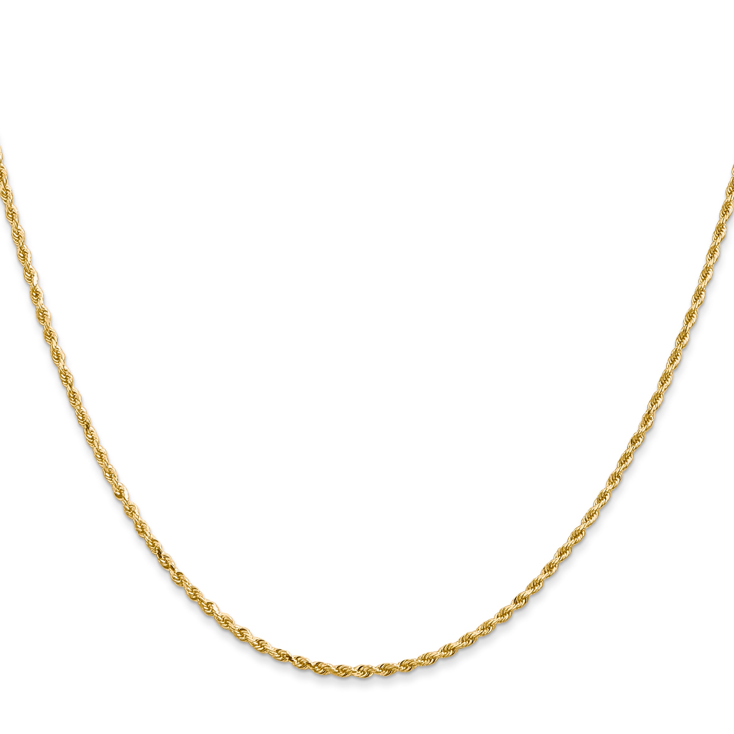 14K 6 inch 1.5mm Diamond-cut Rope with Lobster Clasp Chain