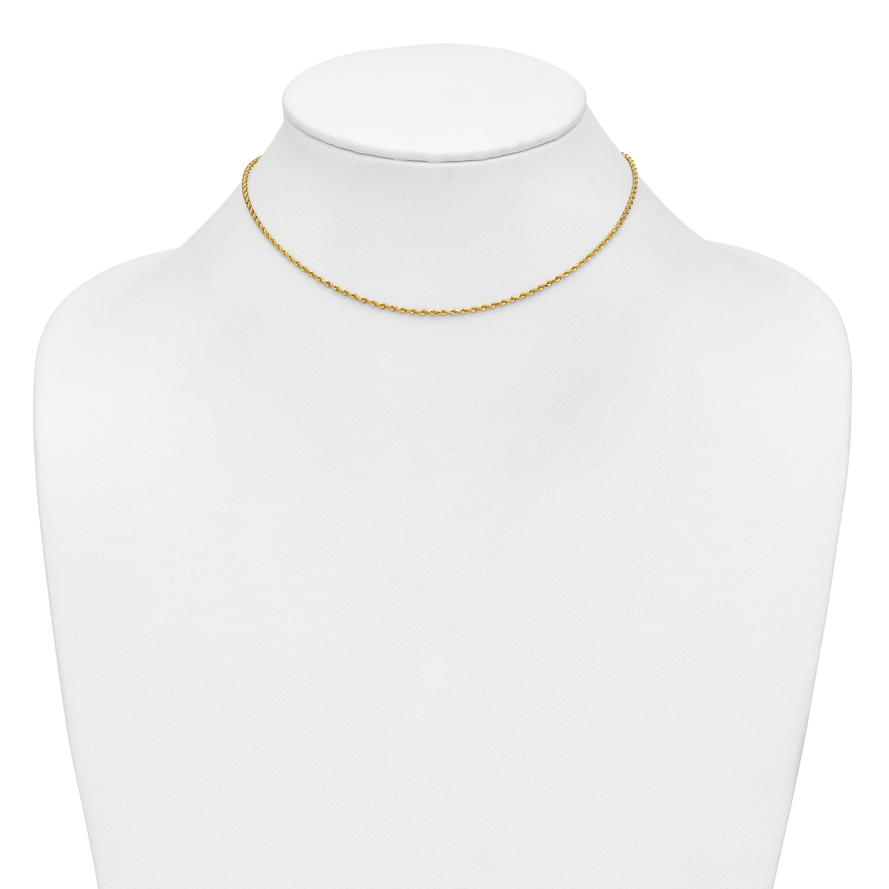 14K 18 inch 1.5mm Diamond-cut Rope with Lobster Clasp Chain