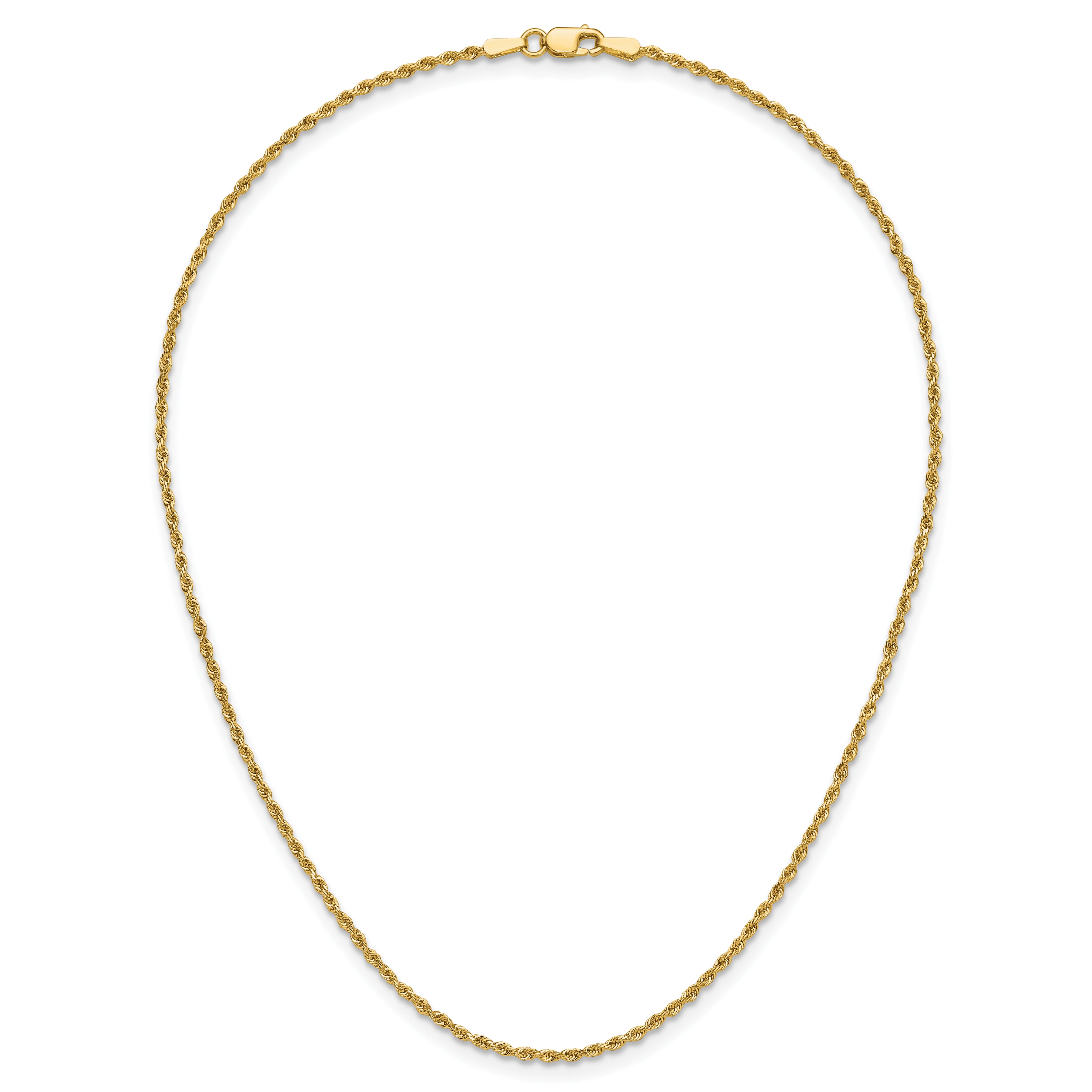14K 18 inch 1.5mm Diamond-cut Rope with Lobster Clasp Chain