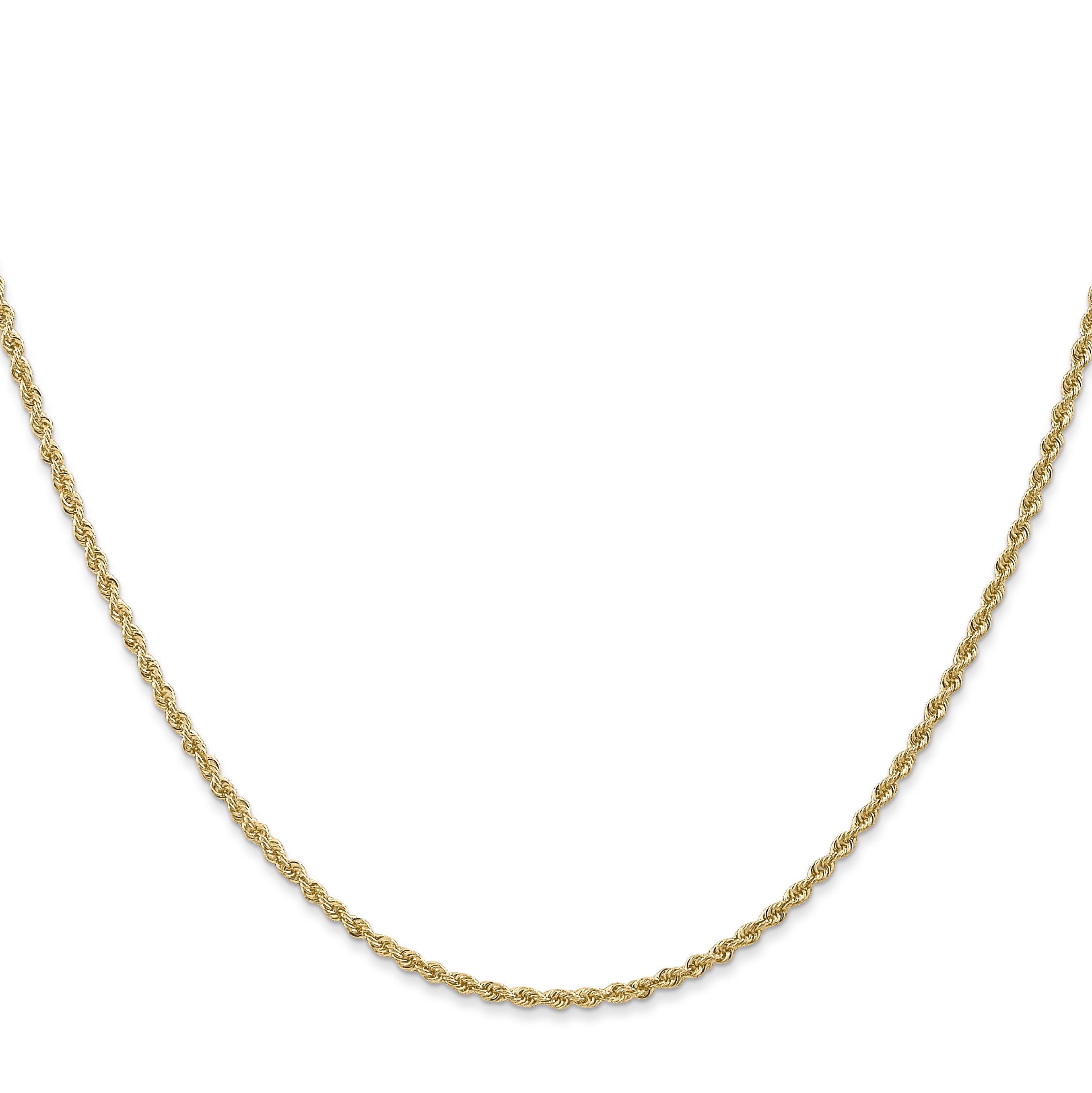 10KT Hollow Yellow Gold 1.5 MM Rope  Link Chain