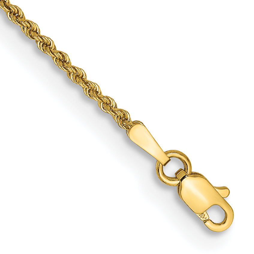 14K 30 inch 1.5mm Regular Rope with Lobster Clasp Chain