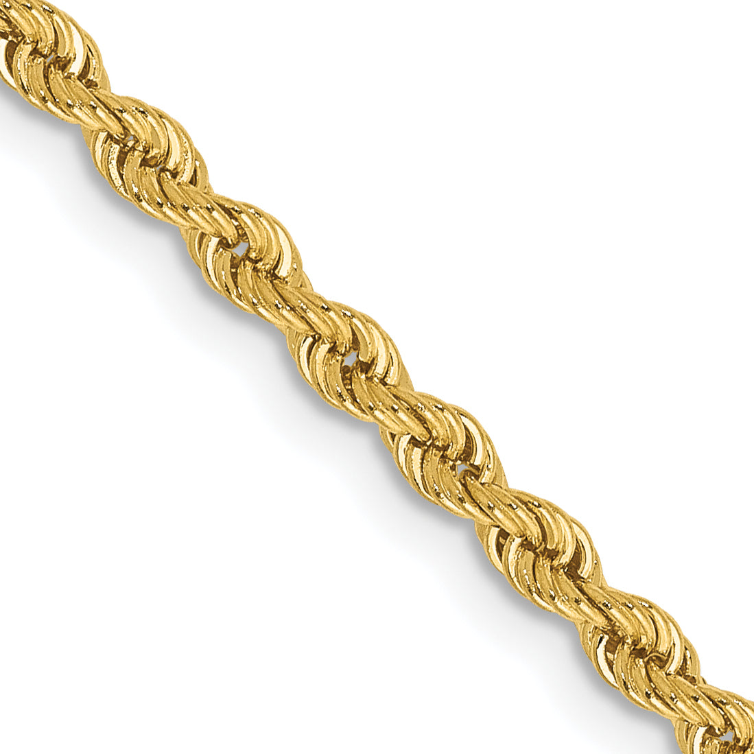 14K 7 inch 2.5mm Regular Rope with Lobster Clasp Chain
