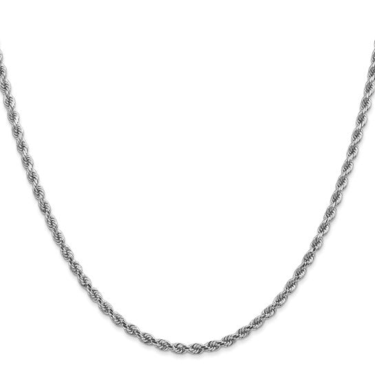 10Kt Solid White Gold Rope Chain Necklace