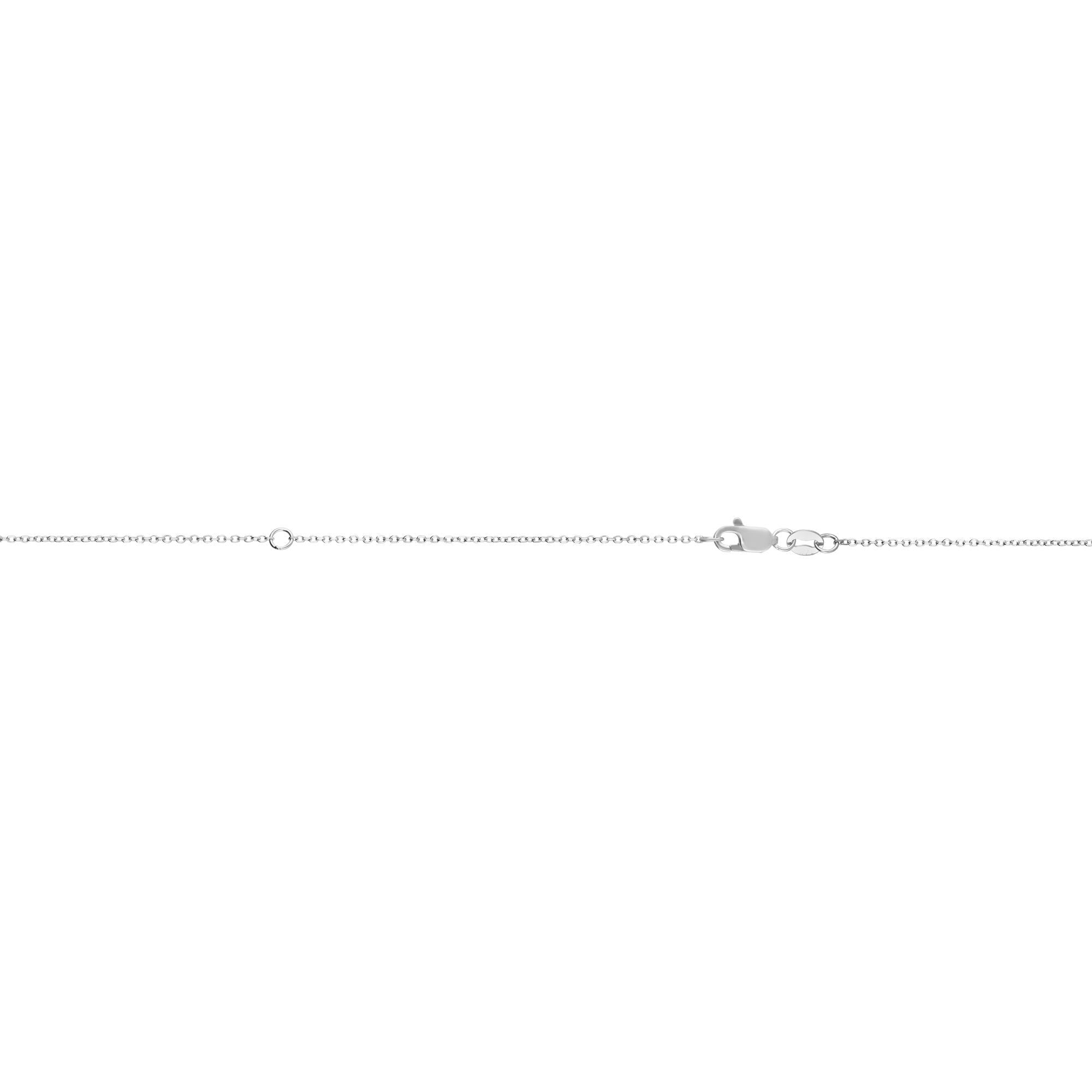 10K White Gold 0.87mm Extendable Diamond Cut Cable 18" Chain with Lobster Lock. Jump ring at 16 inches.