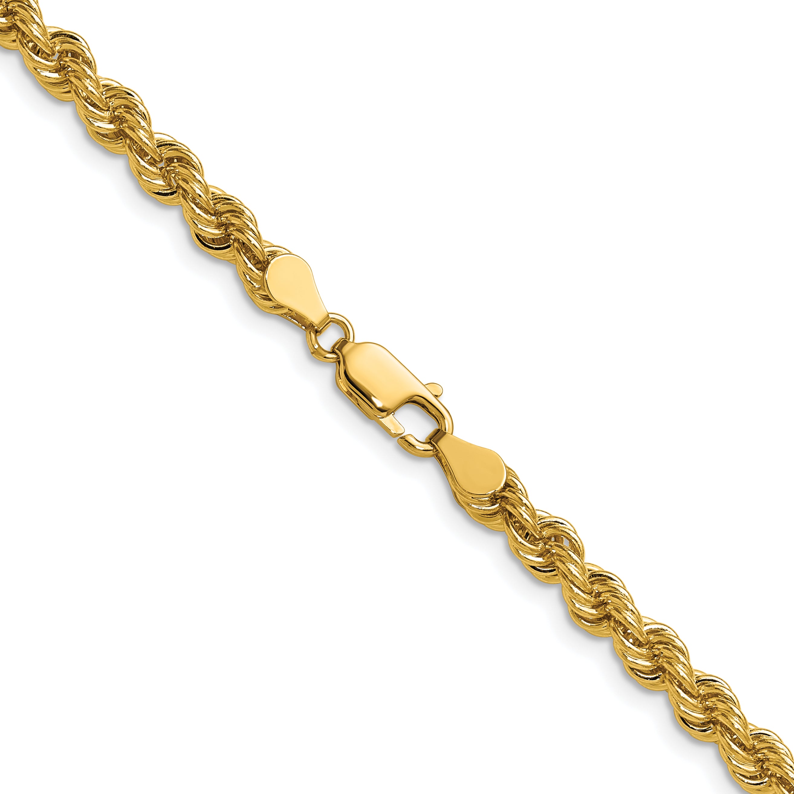 14K 7 inch 5mm Regular Rope with Lobster Clasp Chain