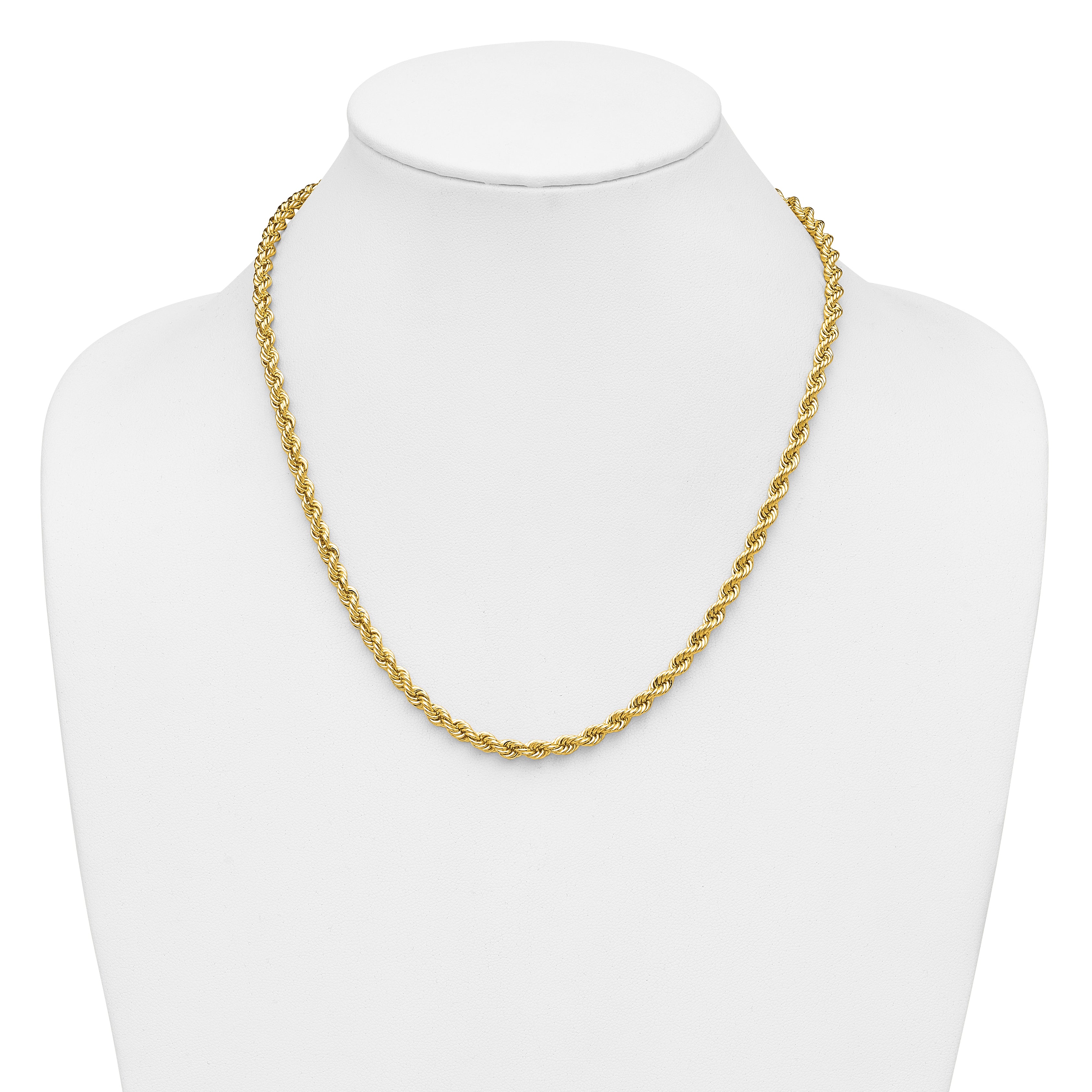 14K 7 inch 5mm Regular Rope with Lobster Clasp Chain
