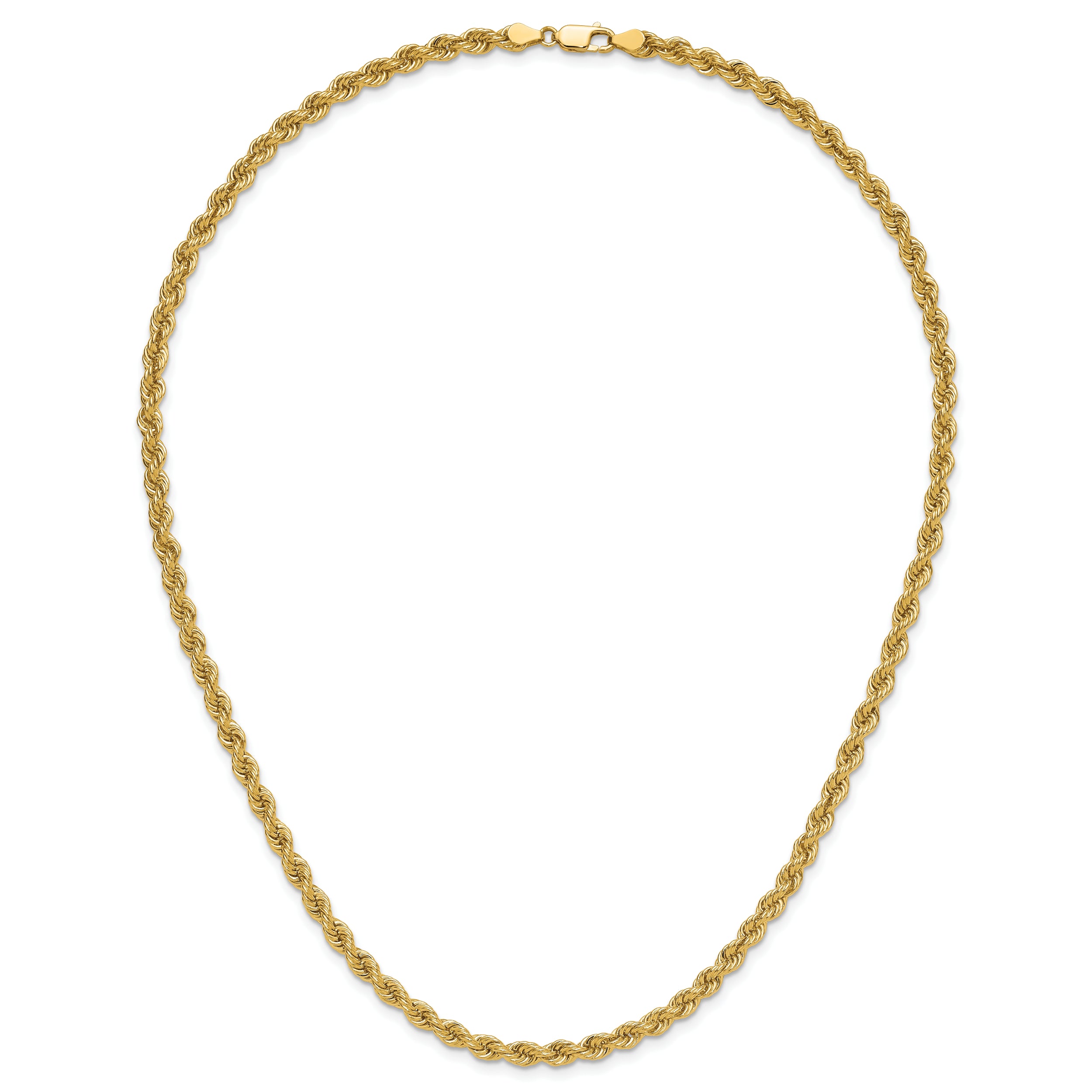14K 7 inch 5mm Regular Rope with Lobster Clasp Chain