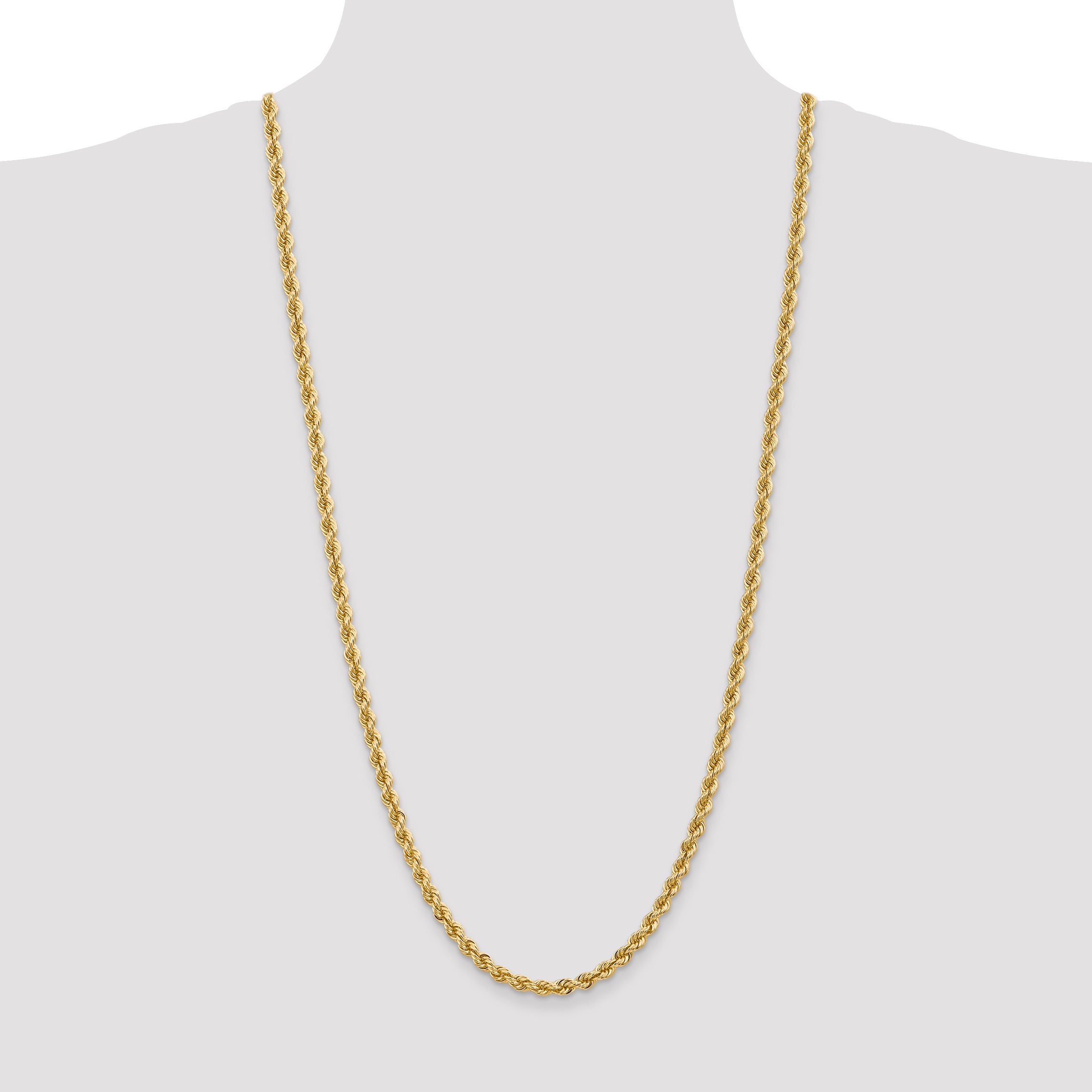 14K 7 inch 5mm Regular Rope with Lobster Clasp Chain