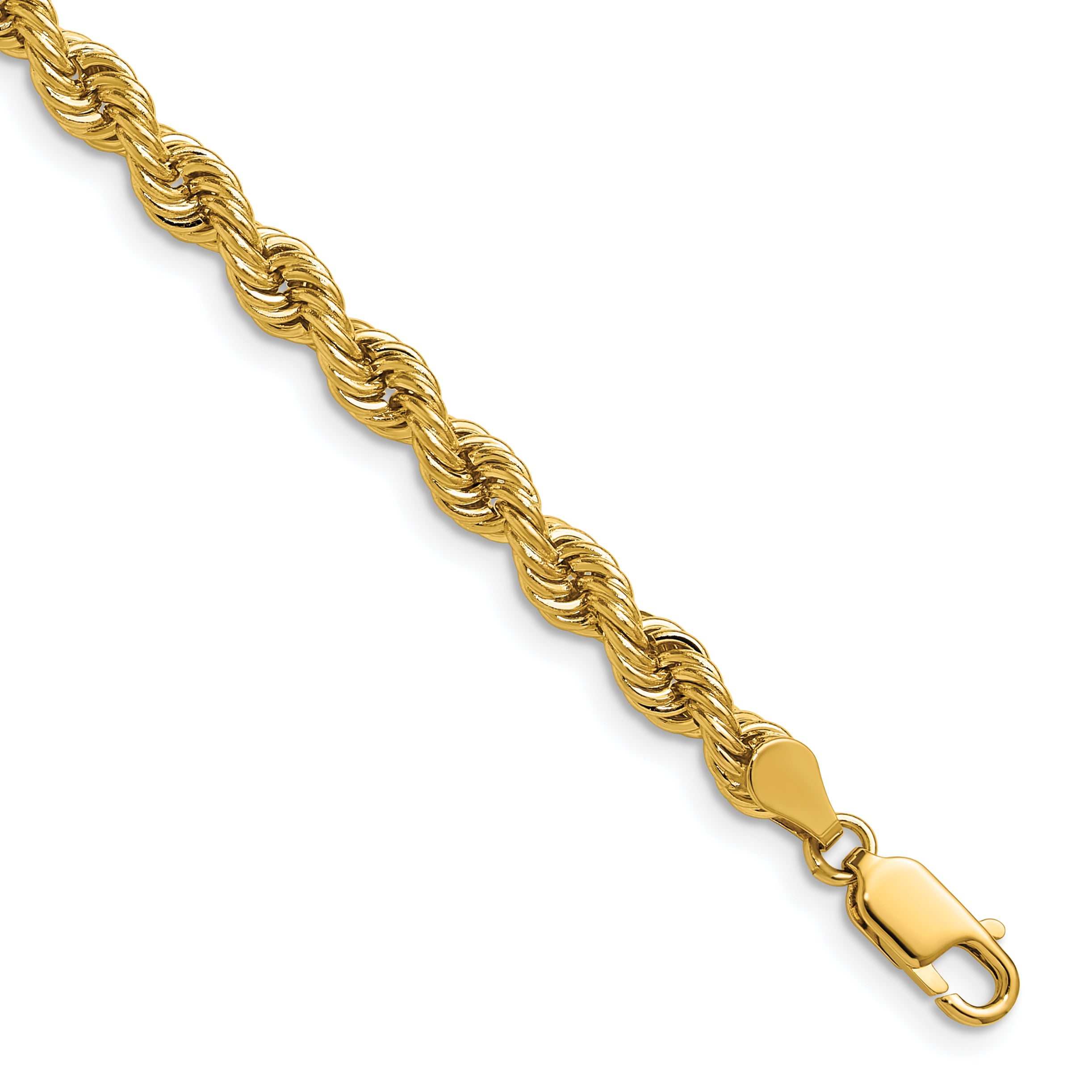 14K 7 inch 5mm Regular Rope with Lobster Clasp Chain