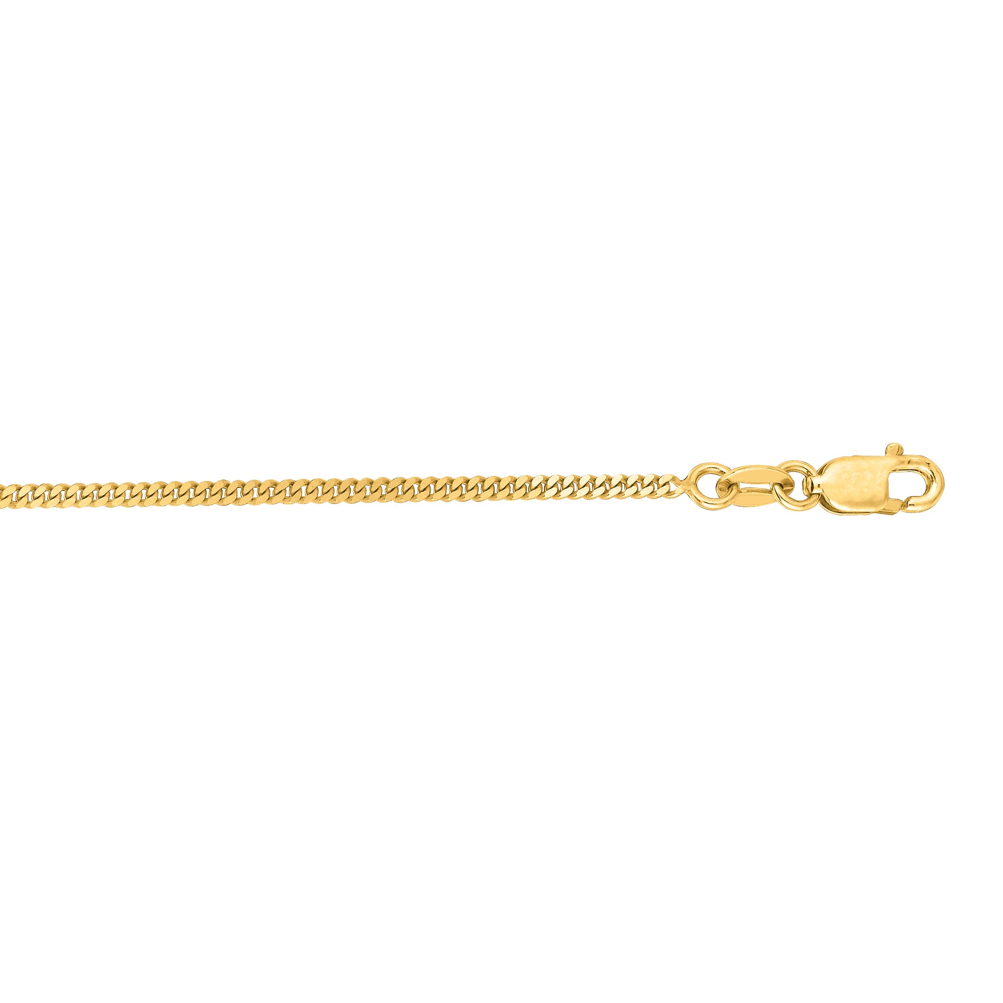 10K Yellow Gold 1.4mm Gourmette 24" Chain with Lobster Lock