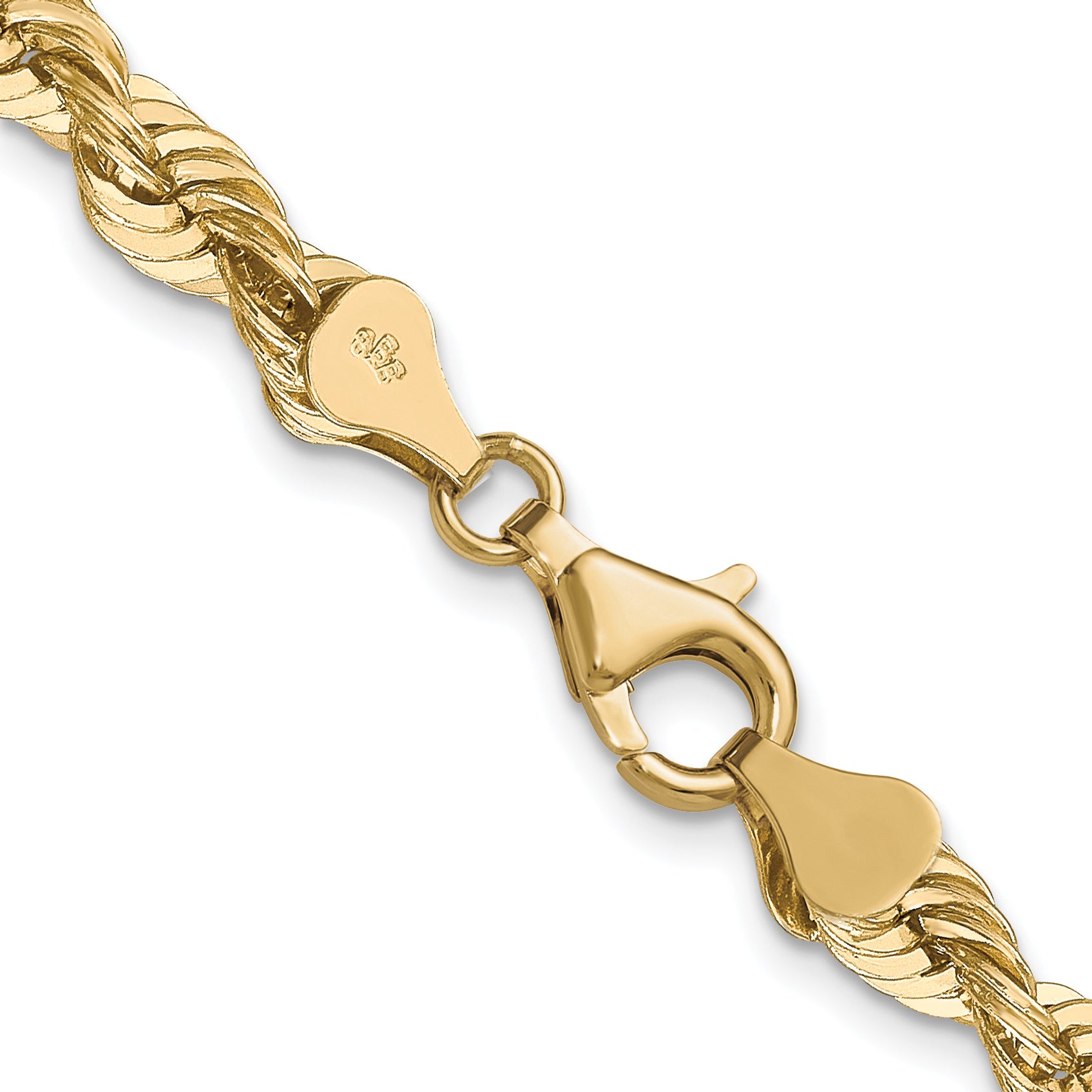 14K 8 inch 6mm Regular Rope with Lobster Clasp Chain