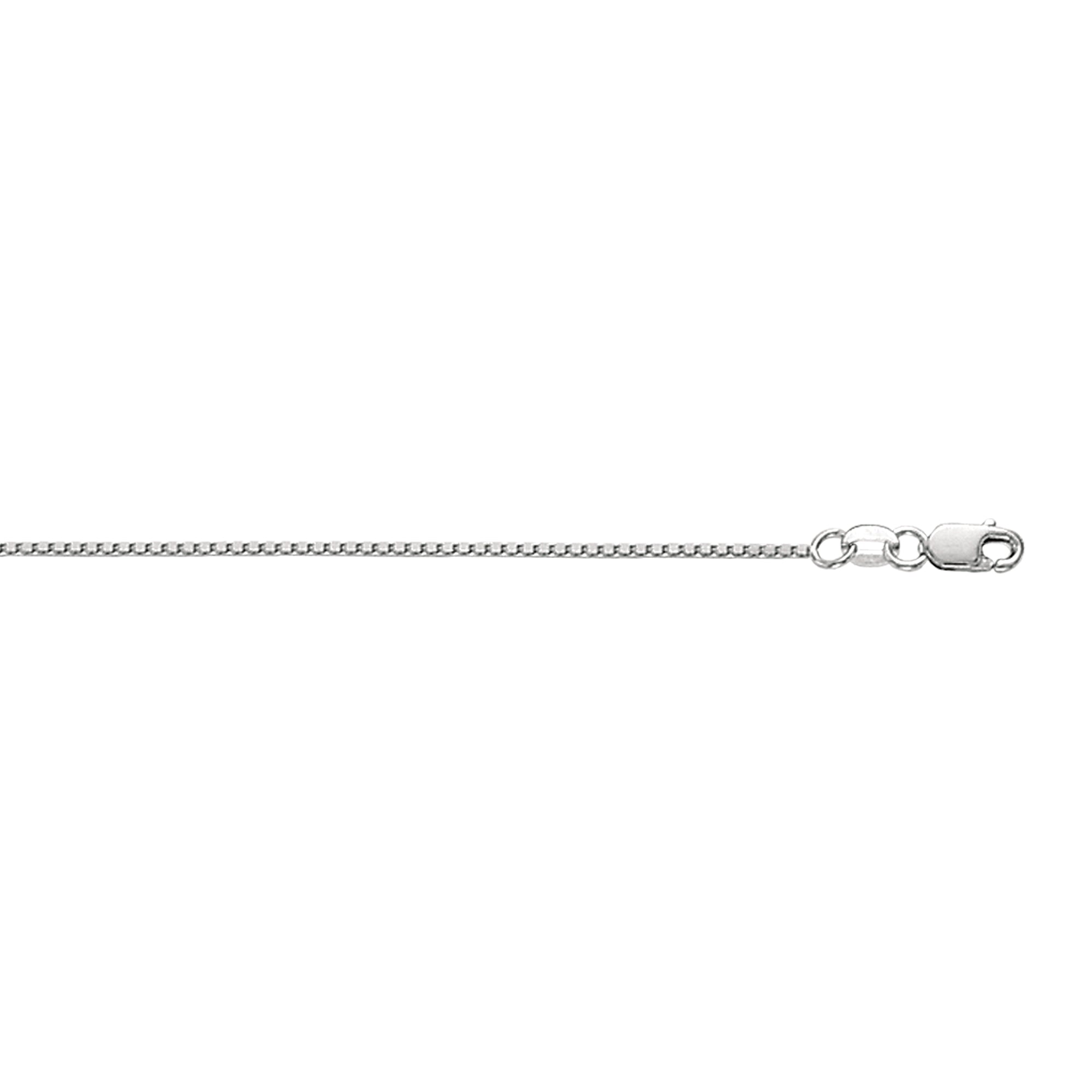 10K White Gold 0.94mm Classic Box 24" Chain with Lobster Lock