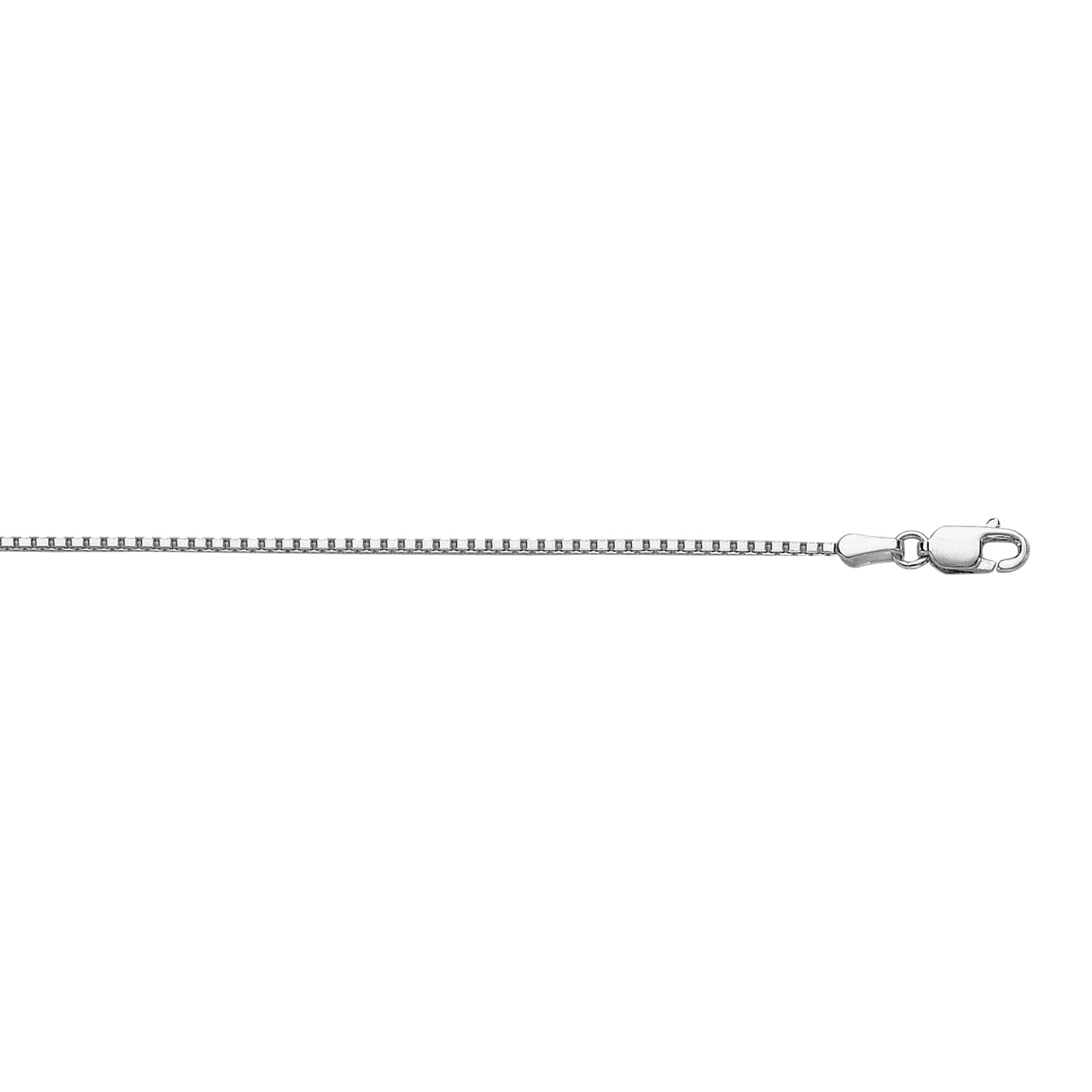 10K White Gold 1.2mm Octagonal Box 22" Chain with Lobster Lock