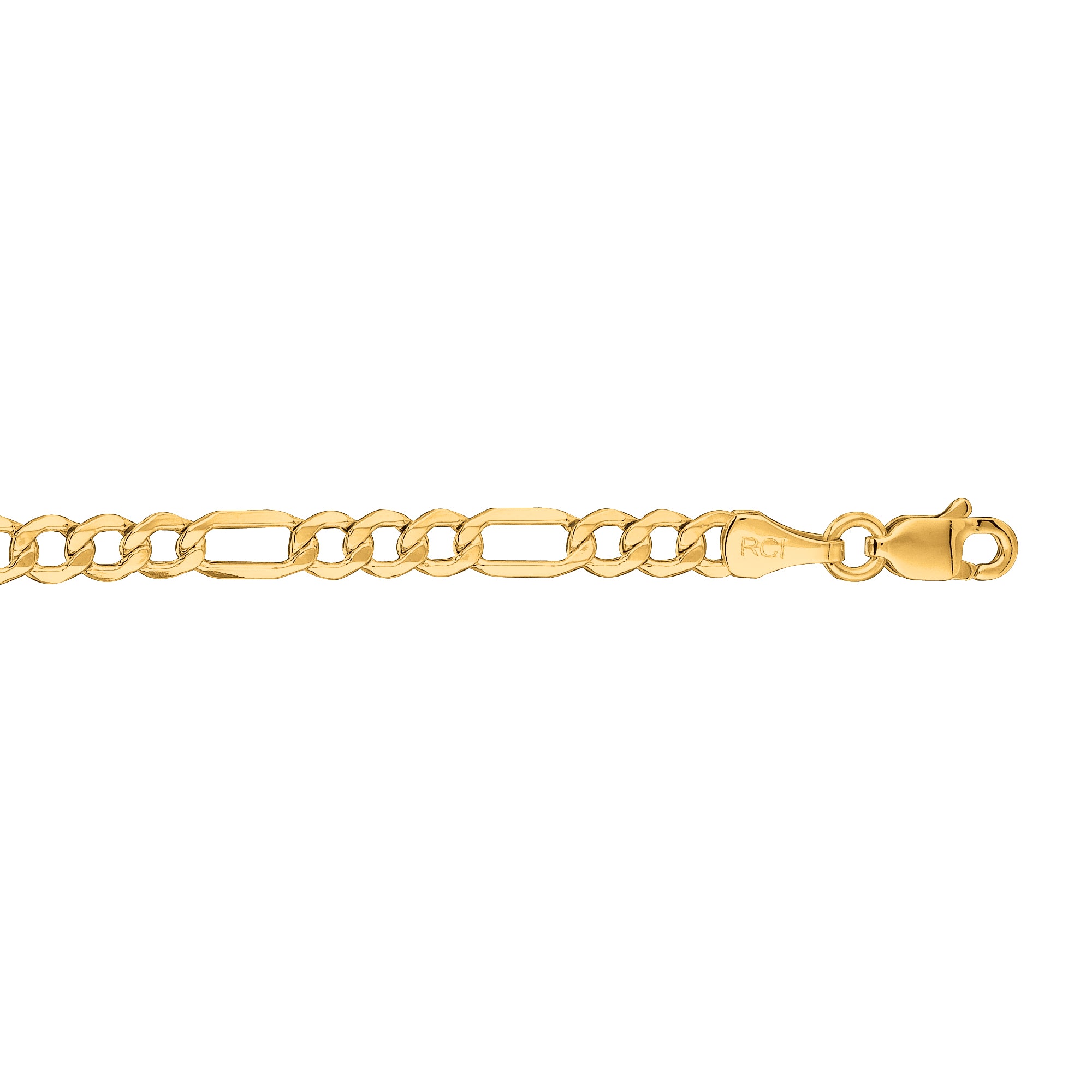10K Yellow Gold 3.7mm Lite Figaro 24" Chain with Lobster Lock