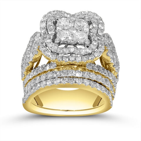 14K Yellow 4.06-4.07Ct D-Ladies Rings