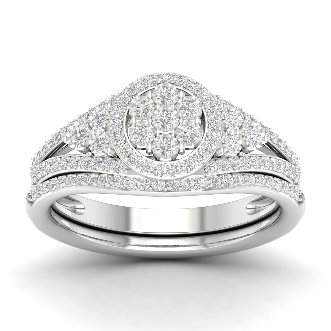 10K White 0.33Ct D-Bridal Set Rds