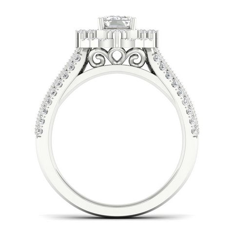 14K White 0.88Ct D-Ladies Rings